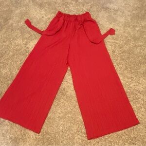 SHEIN Red Wide Leg Pants
